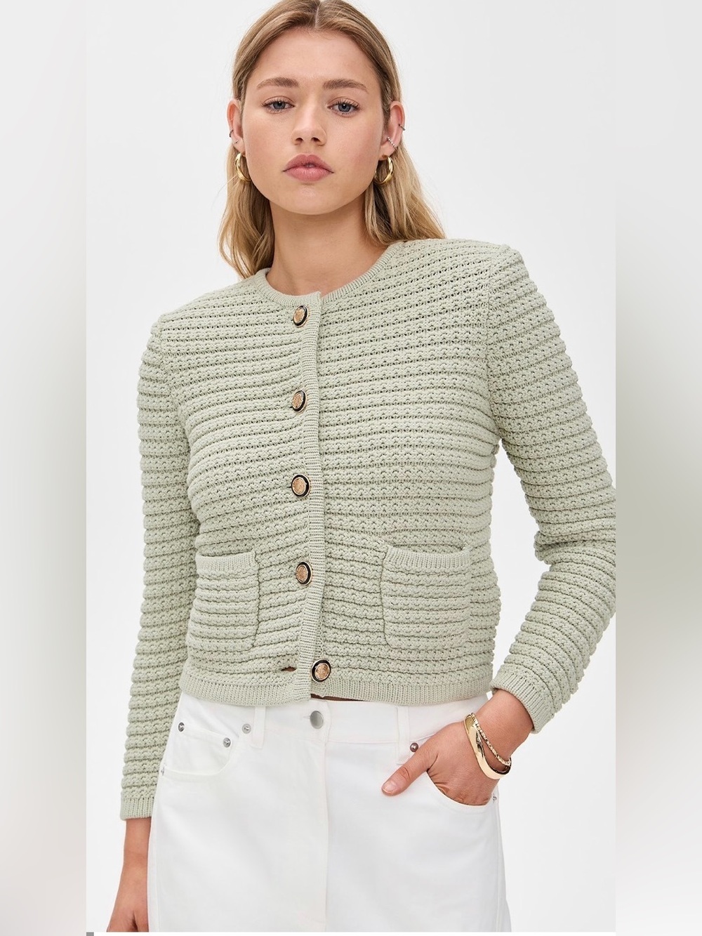 ba&sh Gaspard Cardigan Women's  Knit Button-Front Cardigan Sweater Sz Small